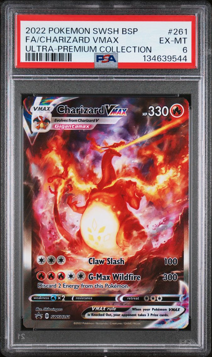 2022 #261 Full Art/Charizard Vmax PSA 6 Swsh Black Star Promo Pokemon
