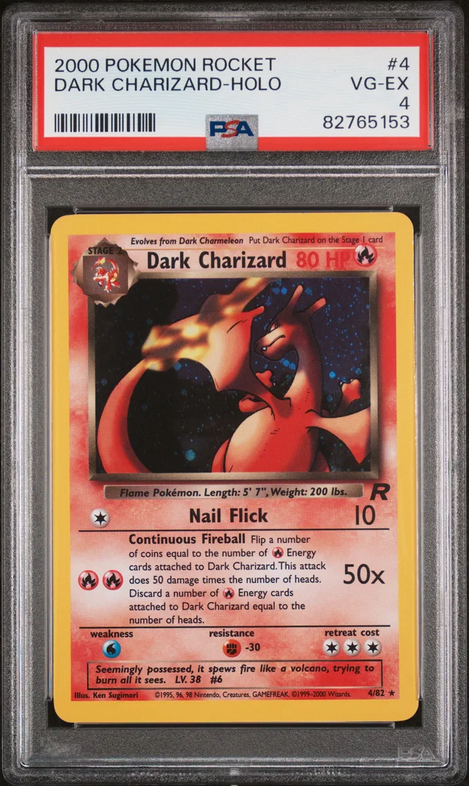 2000 #4 Dark Charizard-Holo PSA 4 Rocket