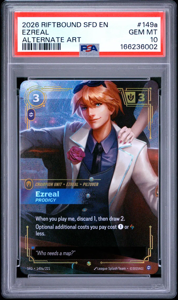 2026 #149a Ezreal - Prodigy PSA 10 Riftbound: League of Legends Sfd-Spiritforged