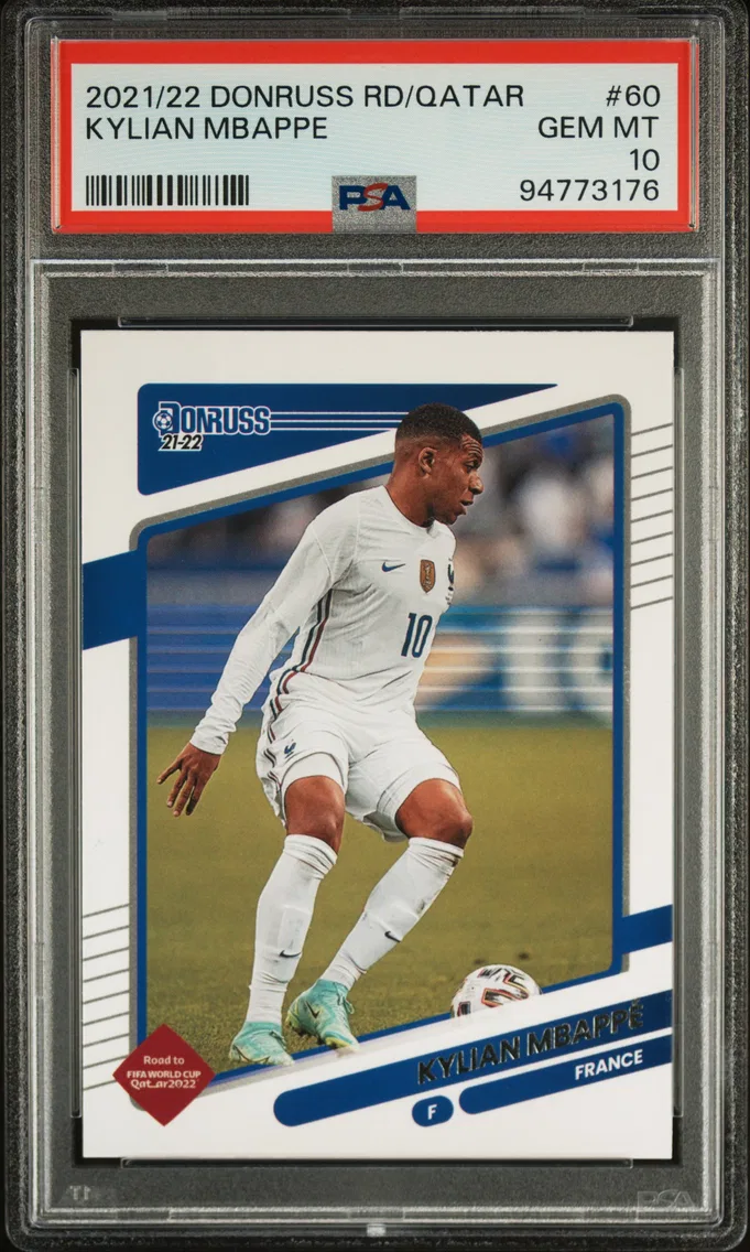 2021 #60 Kylian Mbappe PSA 10 Panini Donruss Road to Qatar