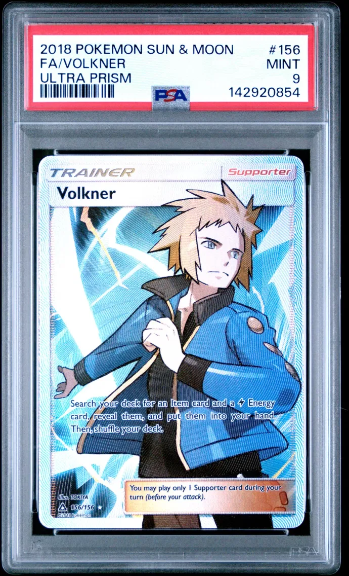 2018 Pokemon Sun & Moon Ultra Prism Full Art/Volkner Sun & Moon Ultra Prism #156 PSA 9