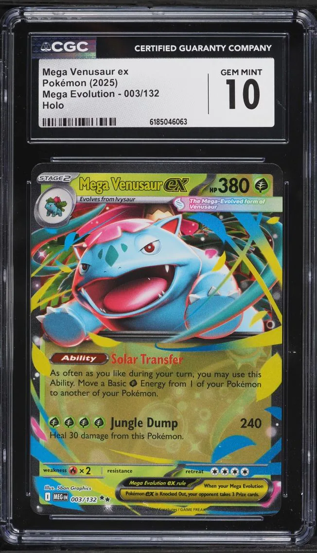 2025 #3 Mega Venusaur Ex CGC 10 Pokemon Mega Evolution Holo
