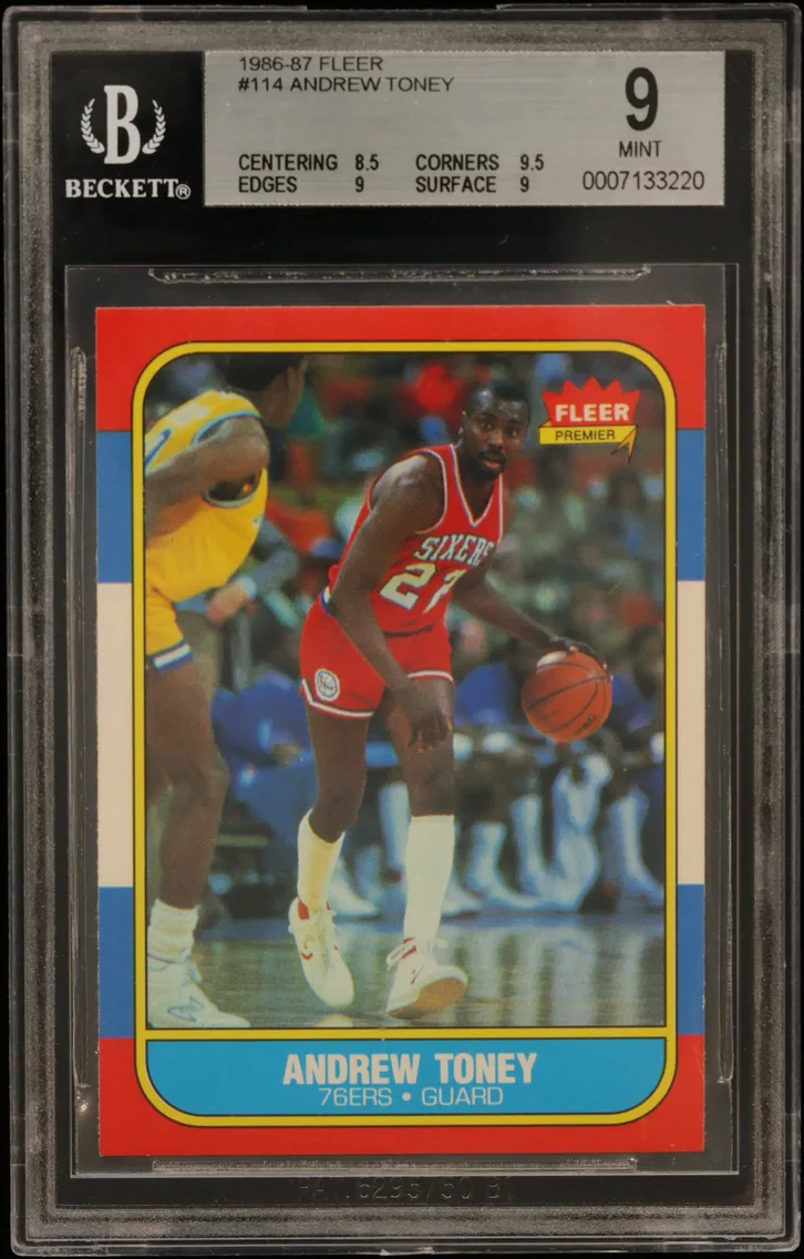 1986 #114 Andrew Toney BGS 9 Fleer