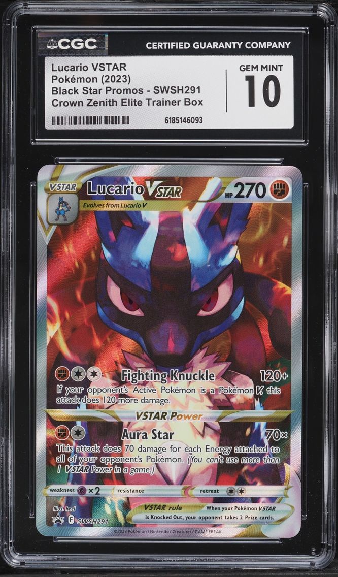 2023 #SWSH291 Lucario VSTAR CGC 10 Pokemon Sword & Shield Promo Crown Zenith ETB Full Art