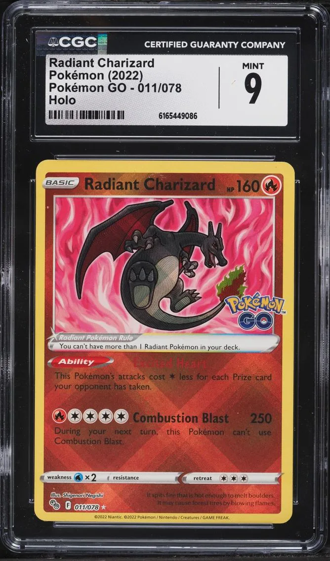 2022 #11 Radiant Charizard CGC 9 Pokemon Sword & Shield GO Holo