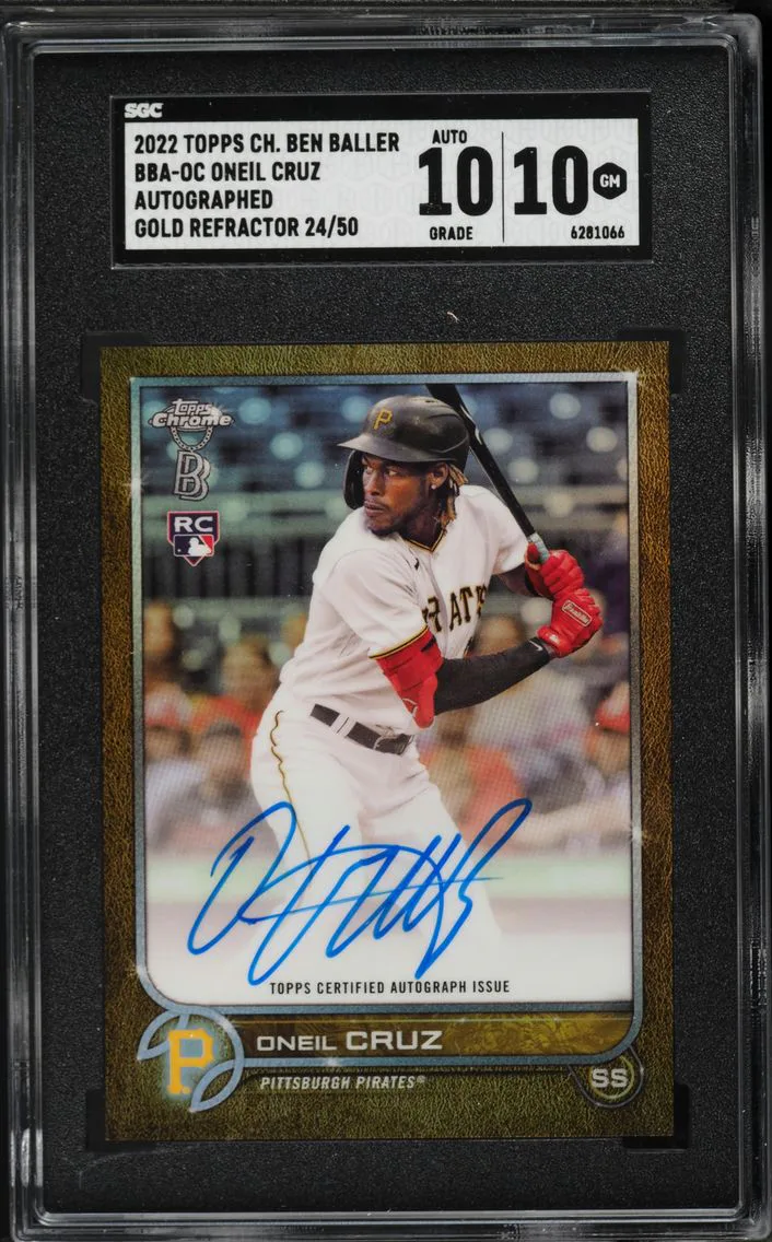 2022 #BBA-OC Oneil Cruz SGC 10 Topps Chrome Ben Baller Baseball