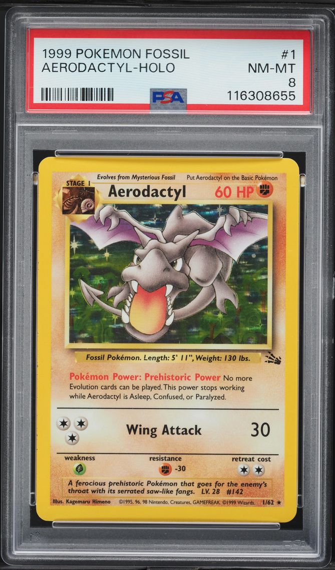 1999 #1 Aerodactyl-Holo PSA 8 Fossil Pokemon