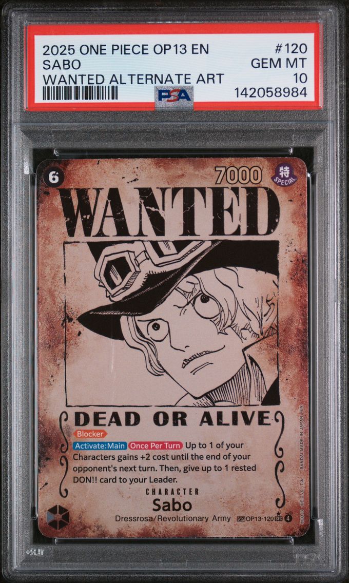 2025 #120 Sabo Wanted Alternate Art PSA 10 OP13-Carrying on His Will One Piece