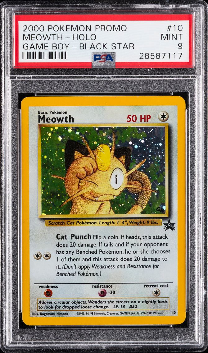 2000 #10 Meowth-Holo PSA 9 Promo Black Star Pokemon