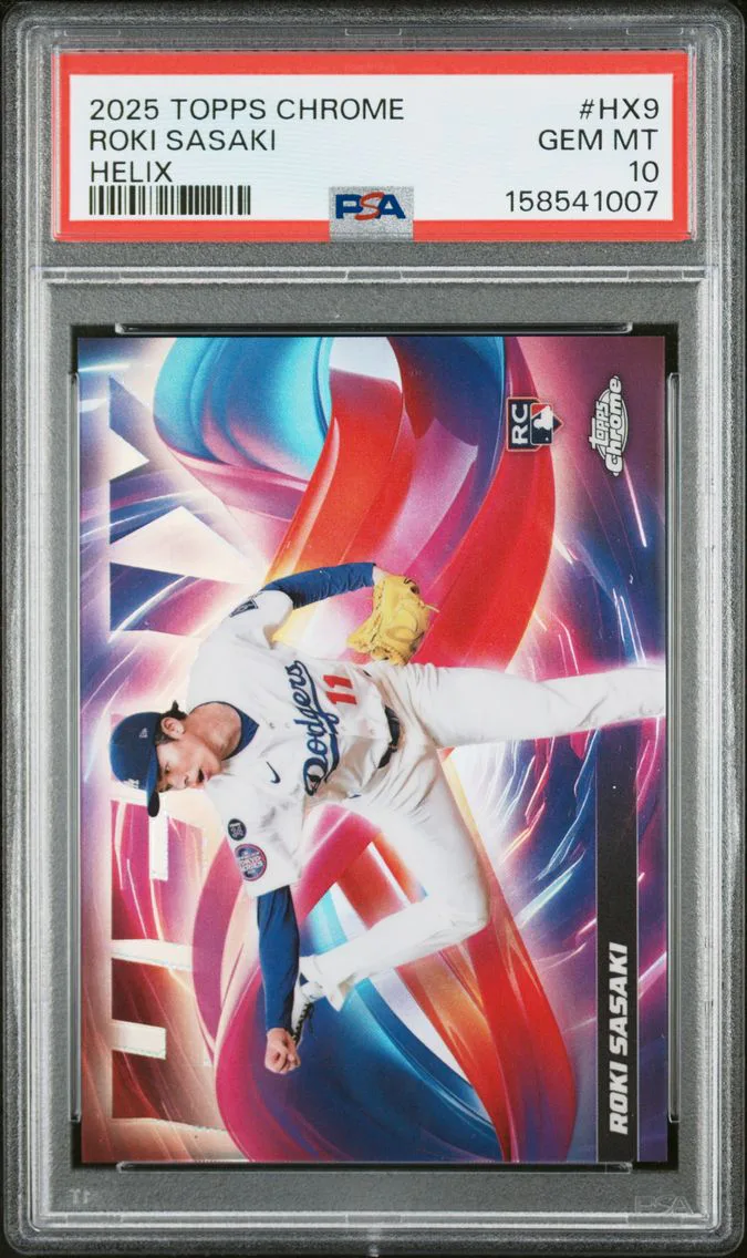 2025 #HX9 Roki Sasaki PSA 10 Topps Chrome Helix