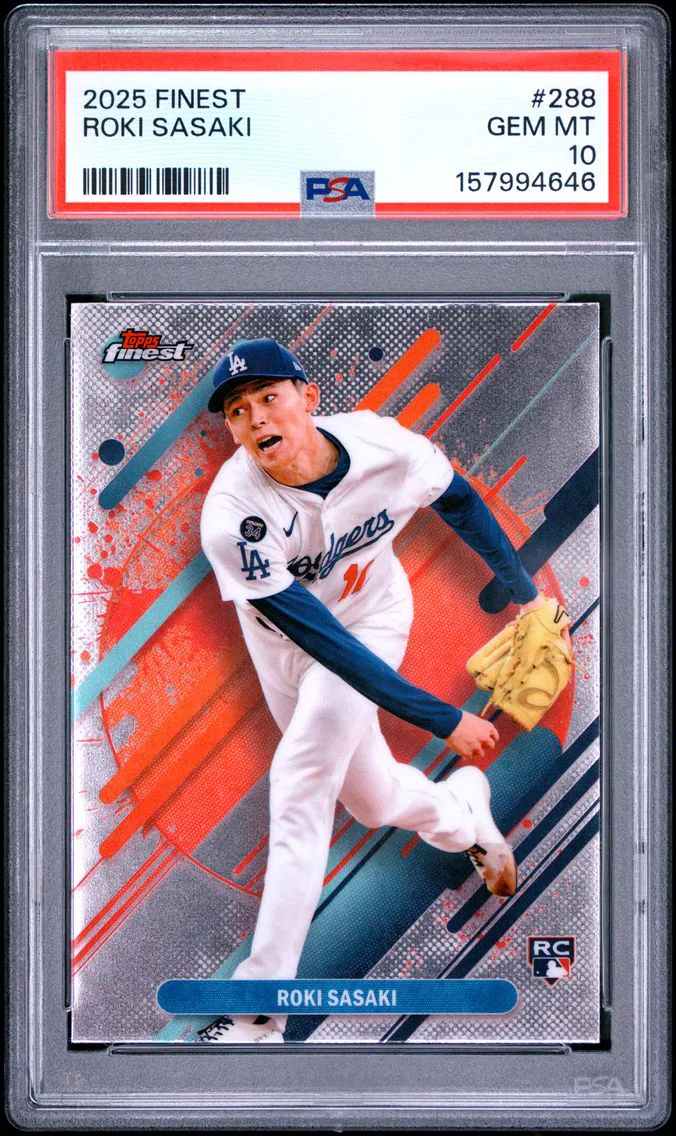 2025 #288 Roki Sasaki PSA 10 Topps Finest