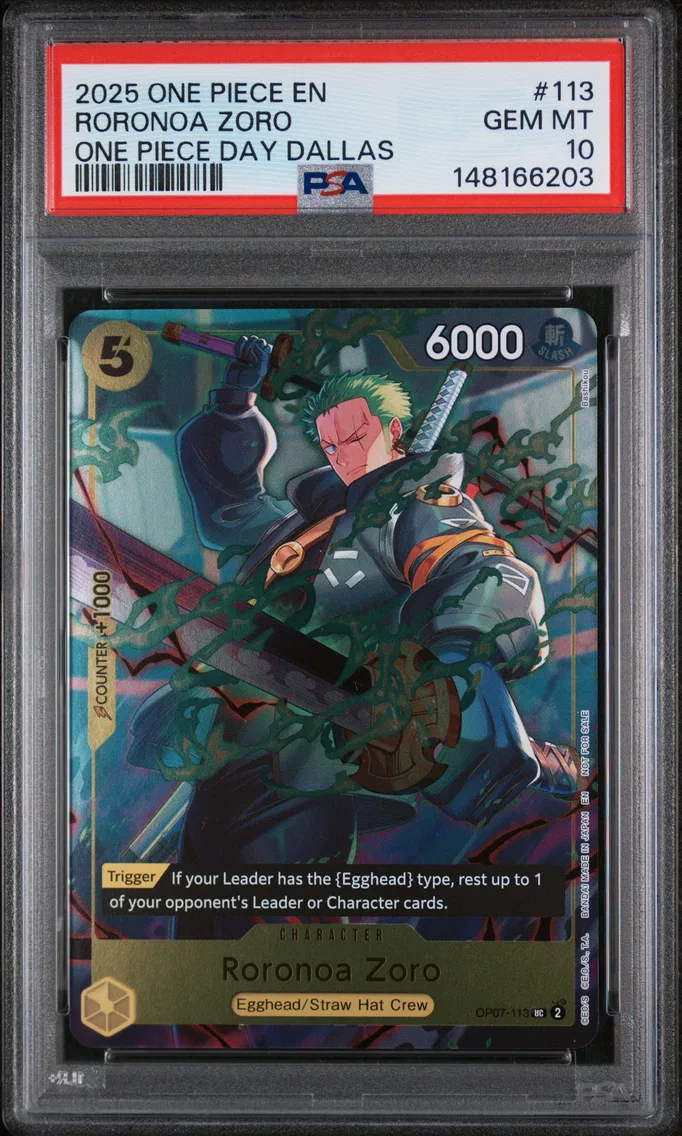 2025 #113 Roronoa Zoro PSA 10 On