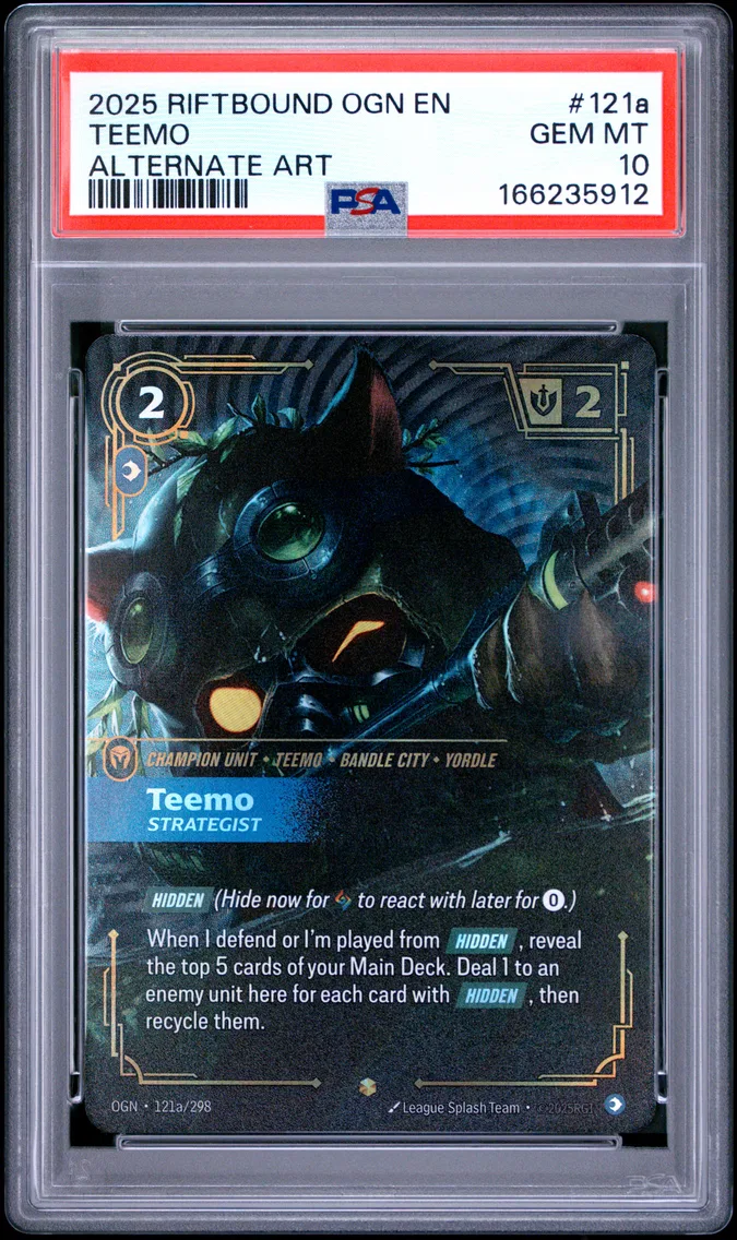 2025 #121a Teemo - Strategist PSA 10 Riftbound: League of Legends Ogn-Origins