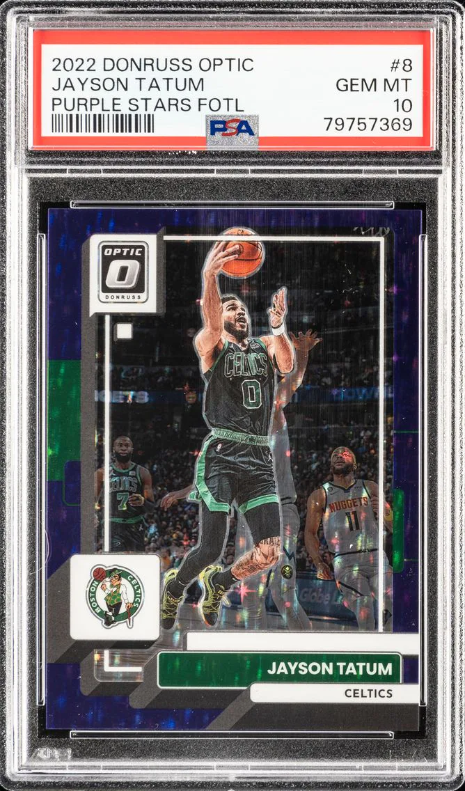 2022 #8 JAYSON TATUM PSA 10 PANINI DONRUSS OPTIC | PURPLE STARS FOTL [#14/17]