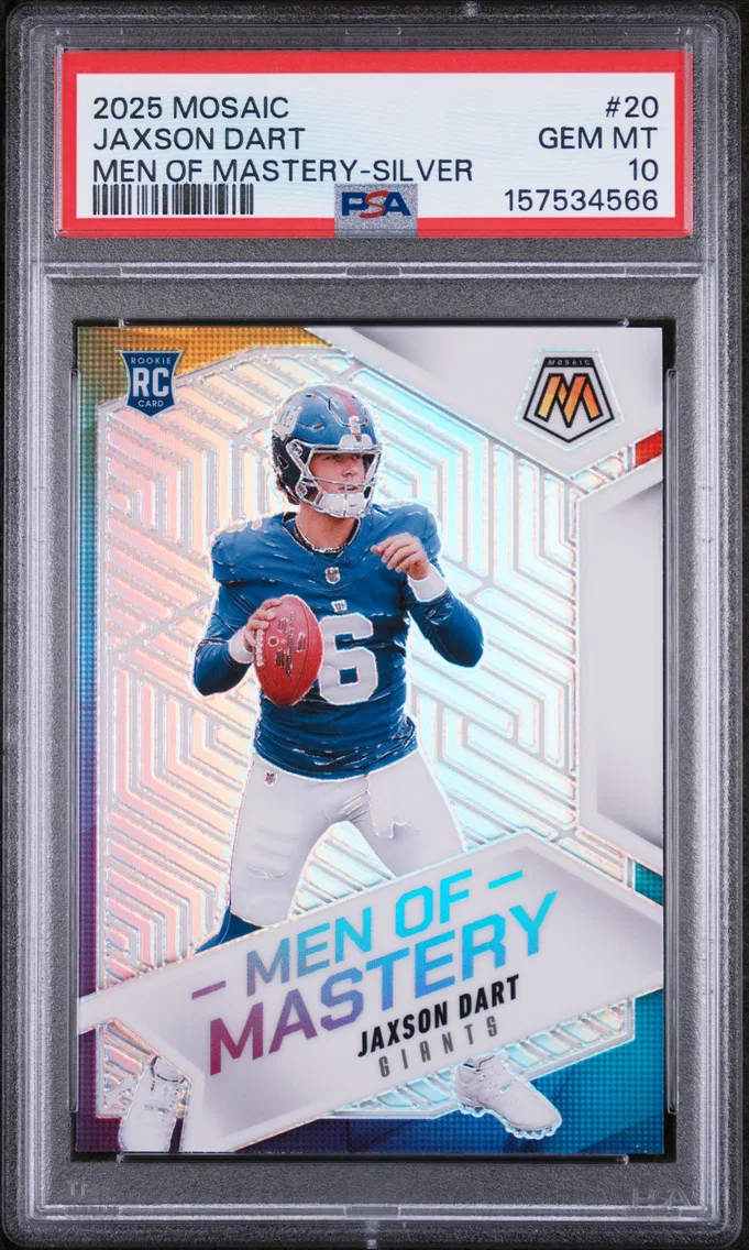 2025 #20 Jaxson Dart PSA 10 Panini Mosaic Men of Mastery