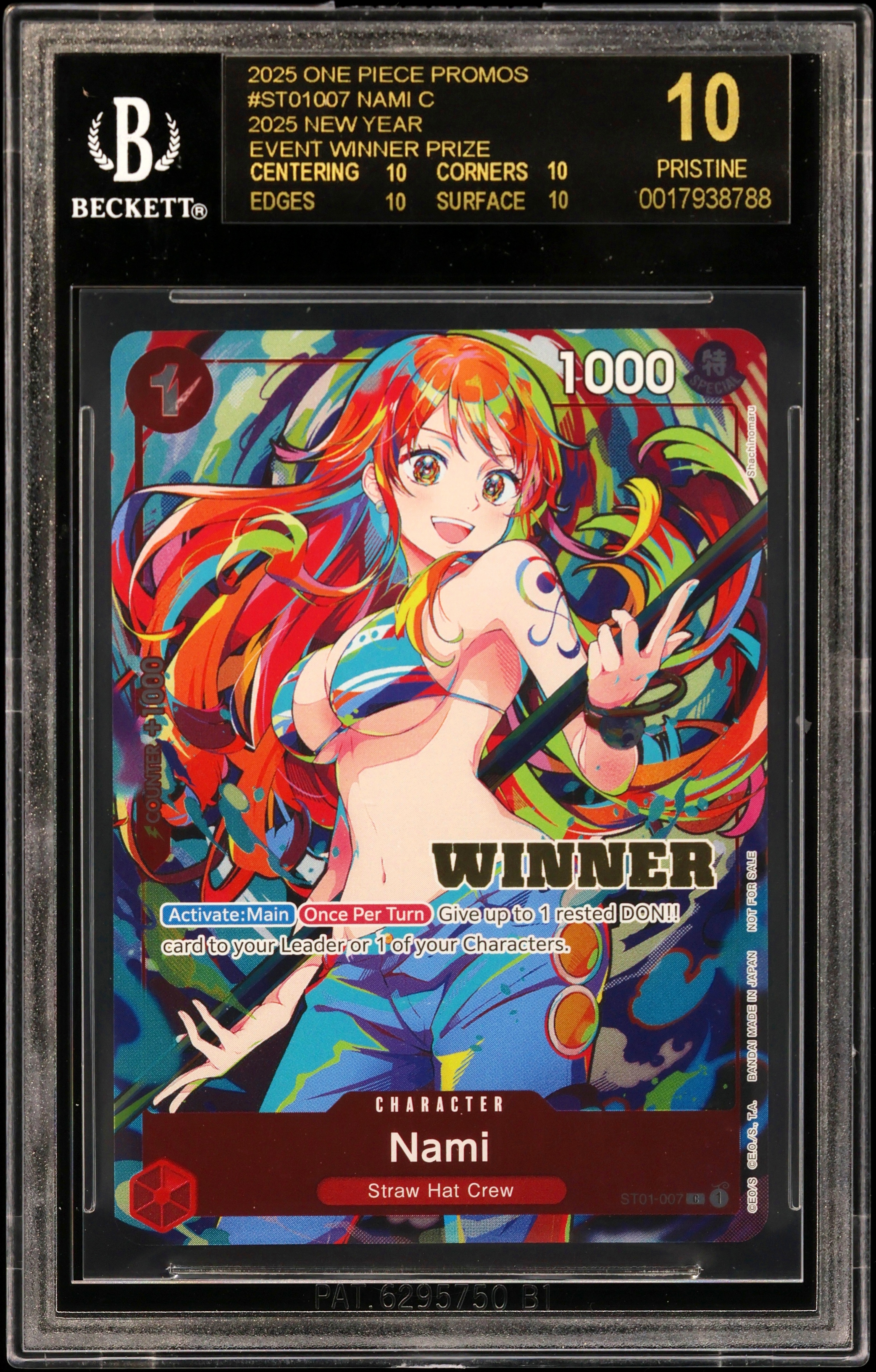 2025 #ST01007 Nami C/(2025 NEW YEAR EVENT Winner Prize) BGS 10 One Piece Card Game Promos