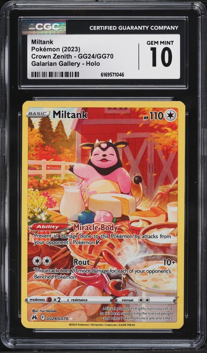 2023 Pokemon Sword & Shield Crown Zenith Full Art Miltank #GG24 CGC 10 GEM MINT