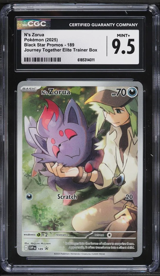 2025 #189 N's Zorua CGC 9.5 Pokemon Scarlet & Violet Promo Journey Together ETB Full Art