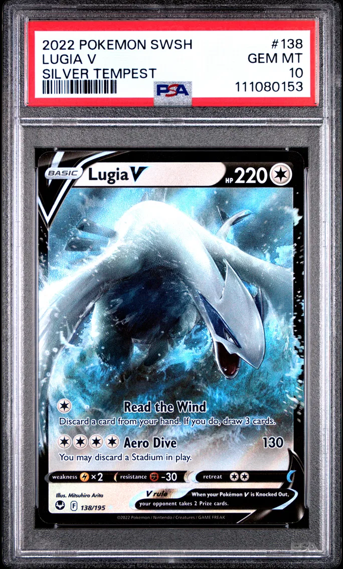 2022 #138 Lugia V PSA 10 Sword & Shield Silver Tempest
