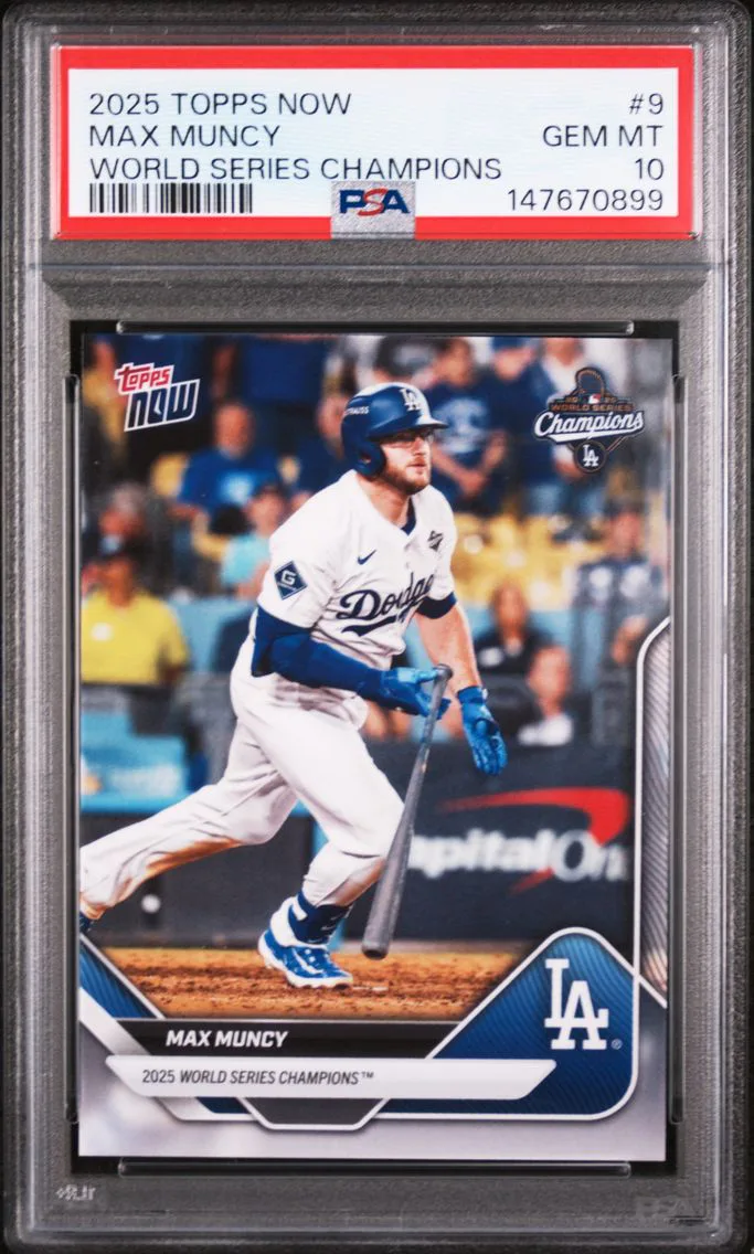 2025 #9 Max Muncy PSA 10 Topps Now los Angeles Dodgers World Series Champions
