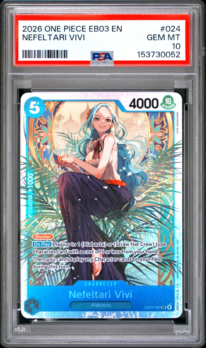 2026 #024 Nefeltari Vivi PSA 10 One Piece EB03-Extra Booster -One Piece Heroines Edition-