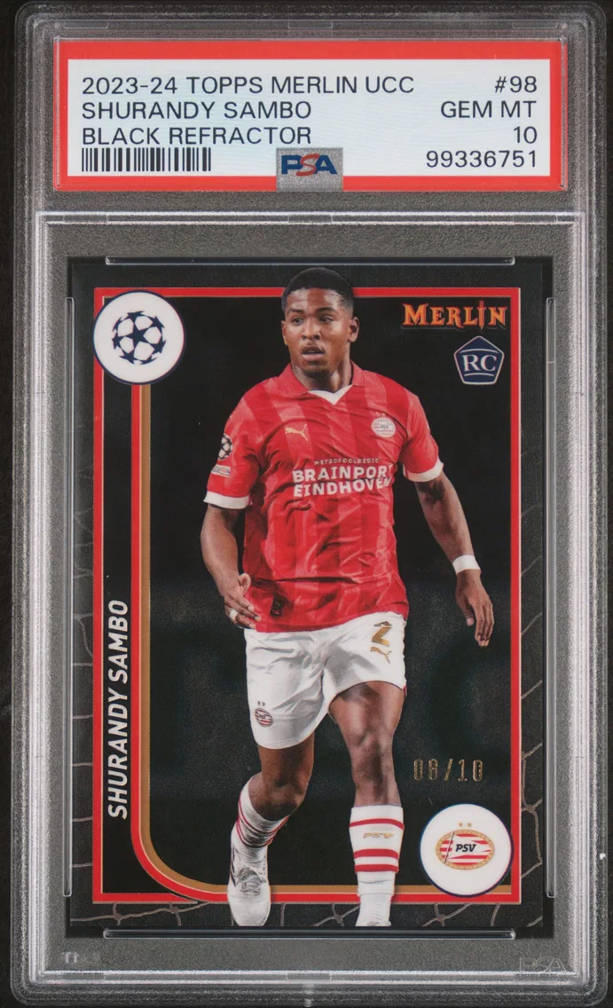 2023 #98 Shurandy Sambo PSA 10 Topps Merlin UEFA Club Competitions