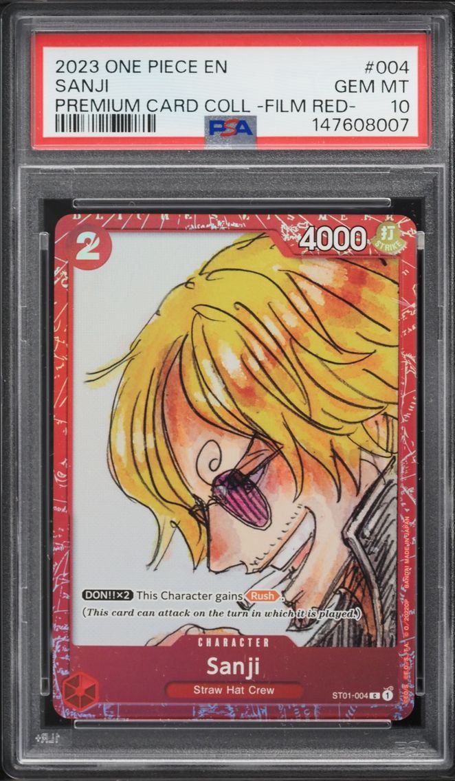 2023 #ST01-004 Sanji PSA 10 One Piece Premium Card Collection Film Red Alt Art