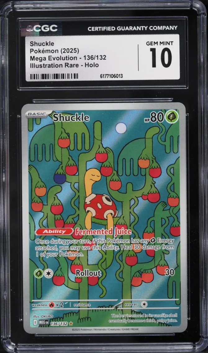 2025 #136 Shuckle CGC 10 Pokemon Mega Evolution IR