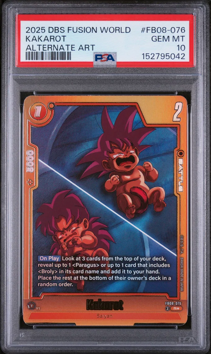 2025 #FB08-076 Kakarot PSA 10 Dragon Ball Super Card Game Fusion World Saiyan's Pride