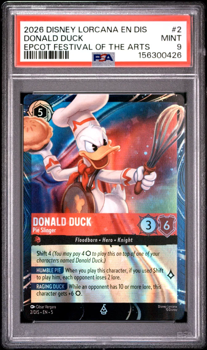 2026 #2 Donald Duck - Pie Slinger PSA 9 Disney Lorcana EN Dis-Magical Places Promo