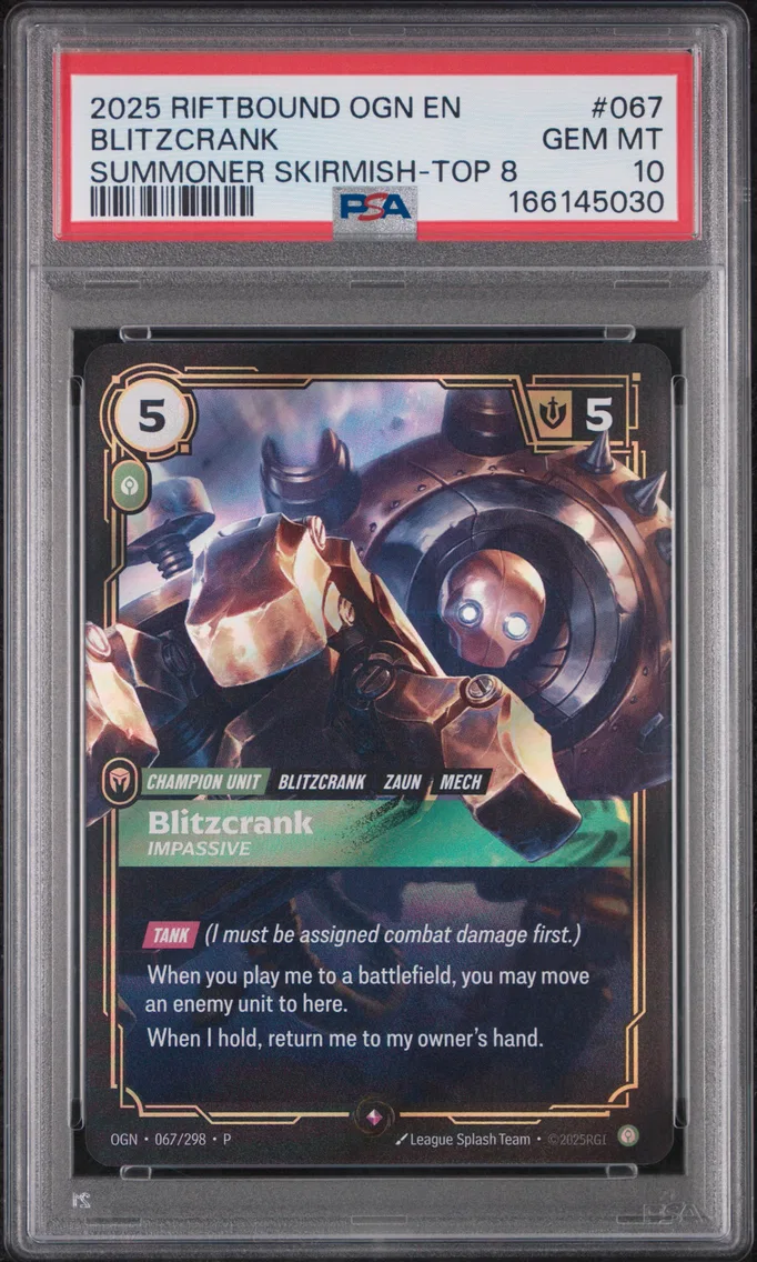 2025 #067 Blitzcrank - Impassive PSA 10 Riftbound: League of Legends Ogn-Origins