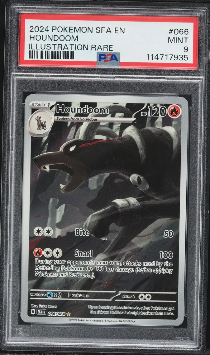 2024 #066 Houndoom PSA 9 Sfa EN-Shrouded Fable Pokemon