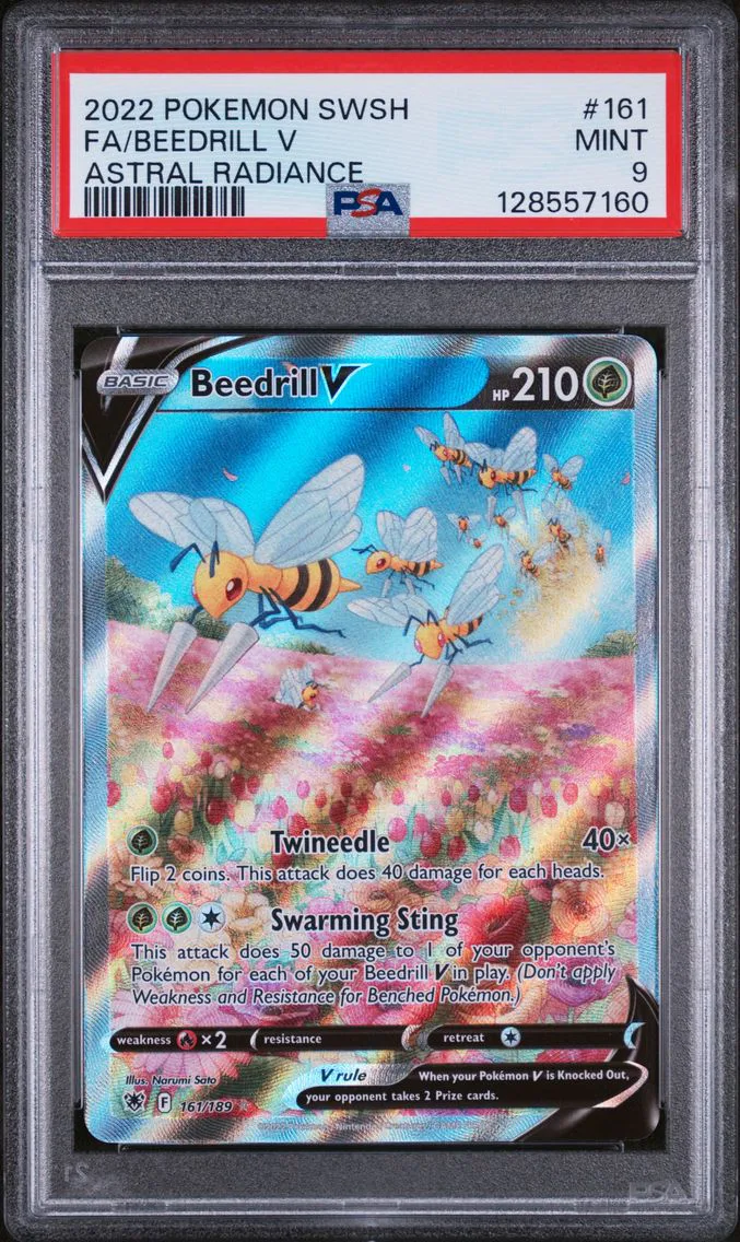 2022 Pokemon Sword & Shield Astral Radiance Full Art/Beedrill V Sword & Shield Astral Radiance #161 PSA 9
