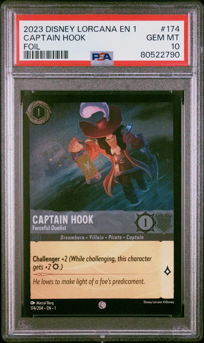 2023 #174 CAPTAIN HOOK PSA 10 Disney Lorcana EN 1-the First Chapter