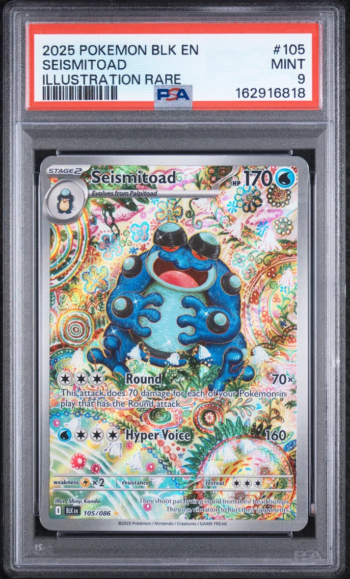 2025 #105 Seismitoad PSA 9 Blk EN-Black Bolt