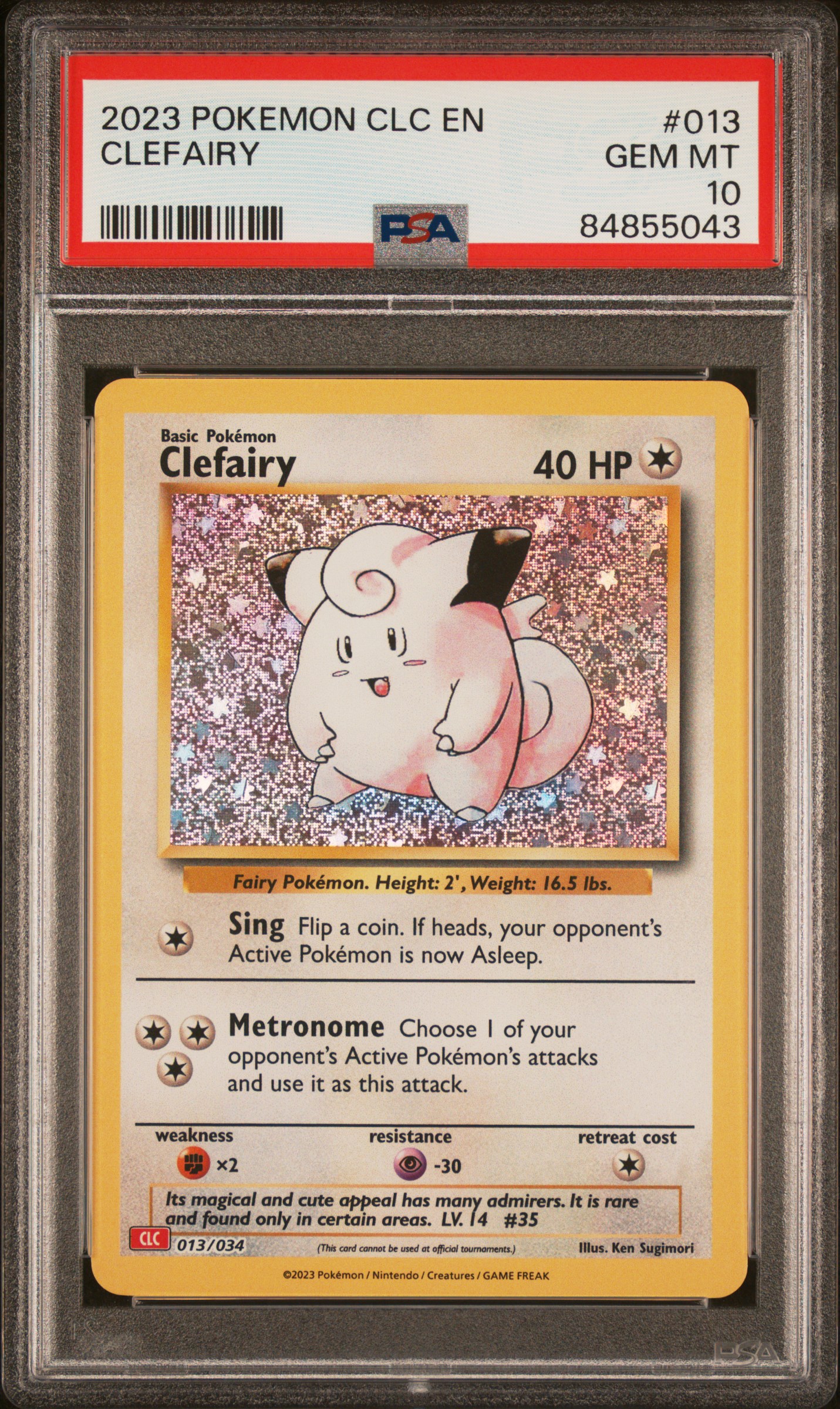 2023 #013 Clefairy PSA 10 Clc-Trading Card Game Classic Charizard & Ho-Oh Ex Deck