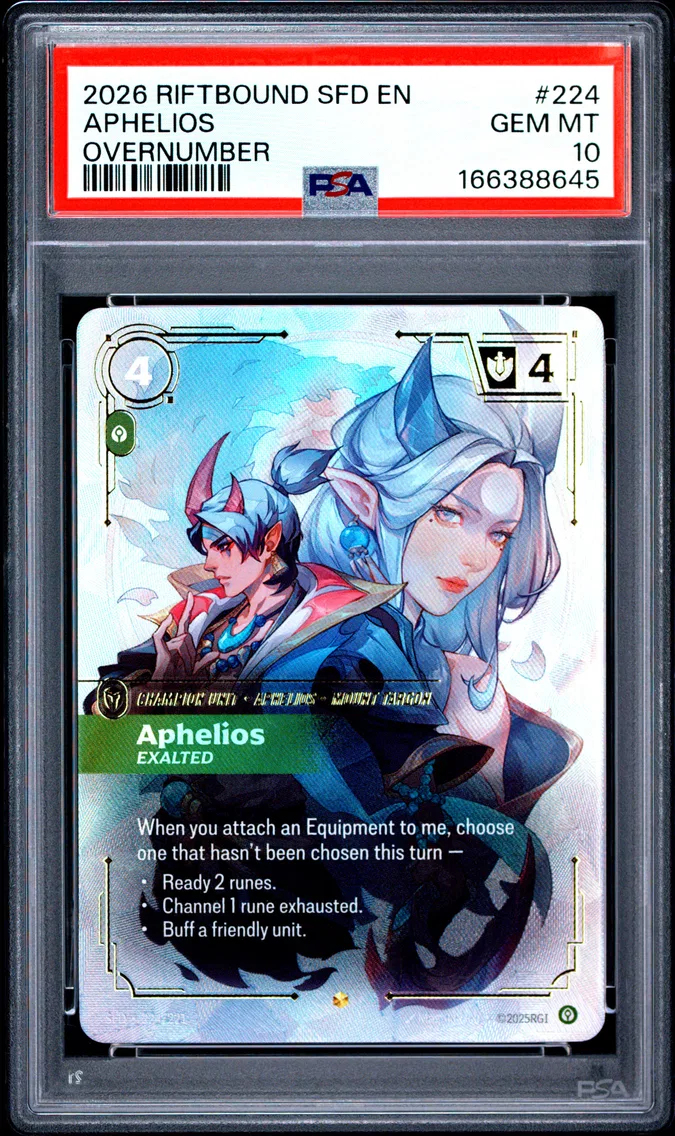 2026 #224 Aphelios - Exalted PSA 10 Riftbound: League of Legends Sfd-Spiritforged