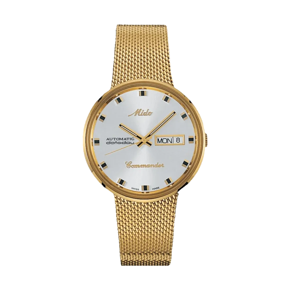 MIDO Commander 1959 Yellow Gold PVD 37mm - Silver on Bracelet