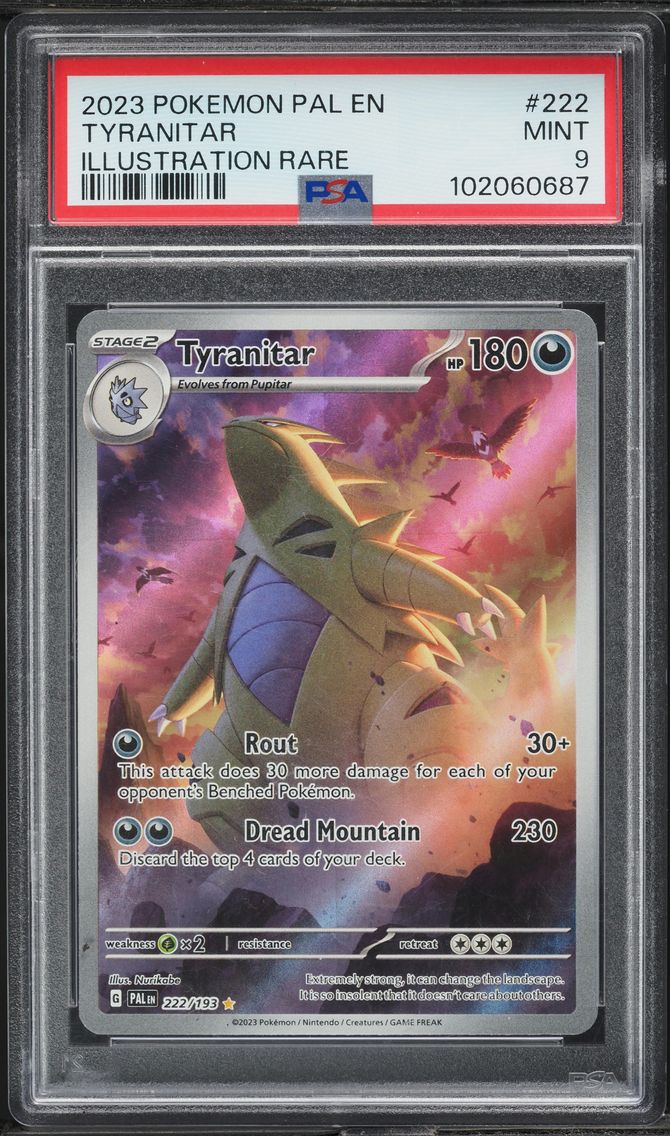 2023 #222 SCARLET & VIOLET PALDEAN EVOLVED IR TYRANITAR PSA 9 POKEMON