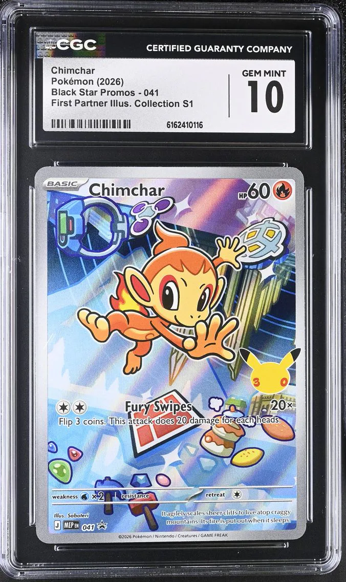 2026 #041 Chimchar CGC 10 Black Star Promos - Mega Evolution MEP EN - English