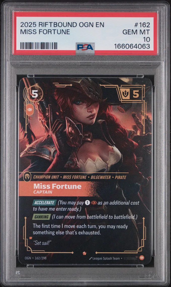 2025 #162 Miss Fortune - Captain PSA 10 Riftbound: League of Legends Ogn-Origins