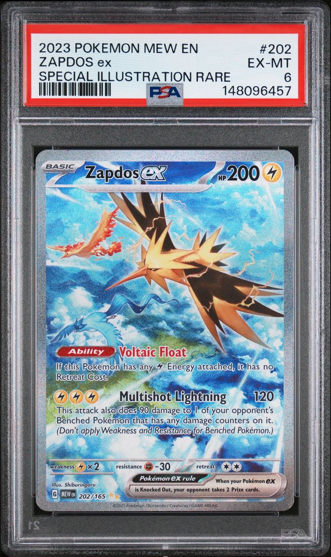 2023 #202 Zapdos EX PSA 6 Mew EN-151 Pokemon
