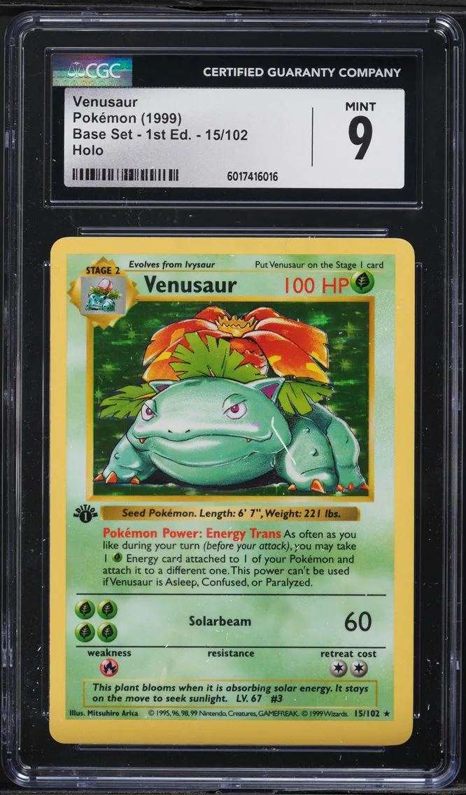 1999 #15 Venusaur-Holo 1st Edition CGC 9 Game Pokemon