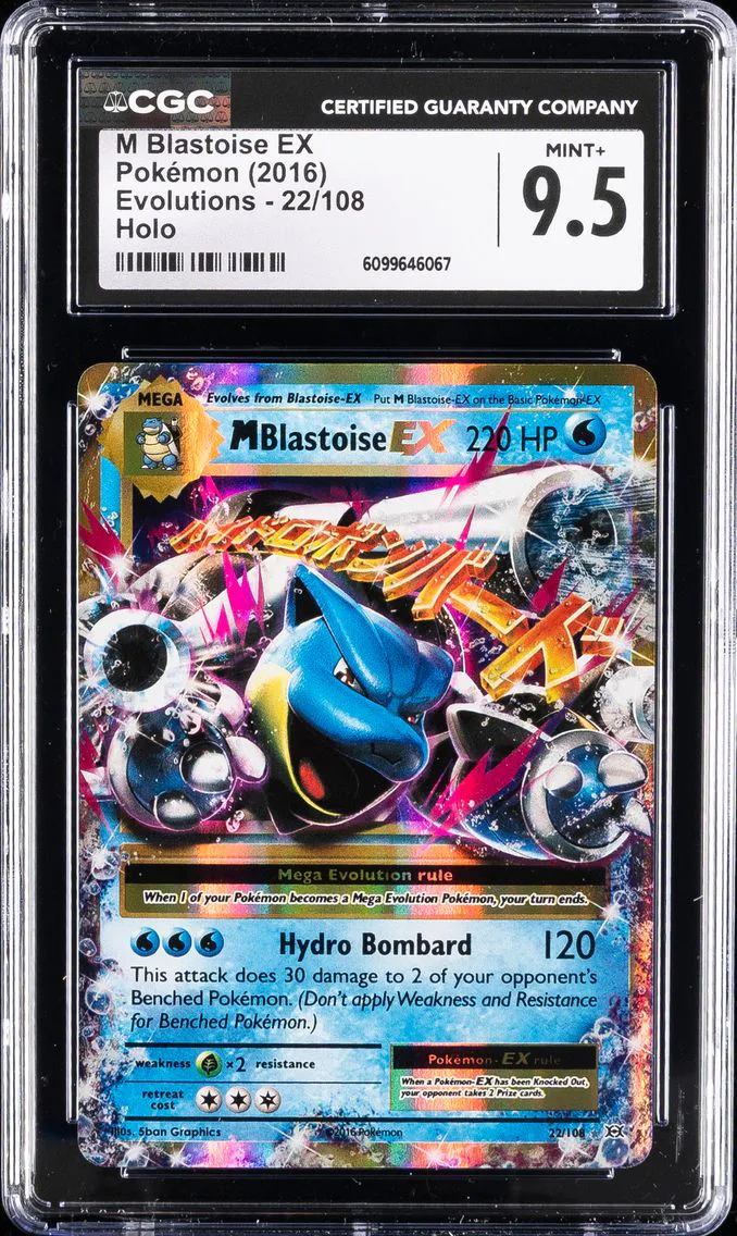 2016 #22 M Blastoise EX CGC 9.5 XY Evolutions Pokemon