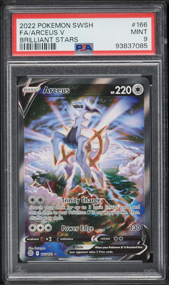 2022 #166 Full Art/Arceus V PSA 9 Sword & Shield Brilliant Stars Pokemon