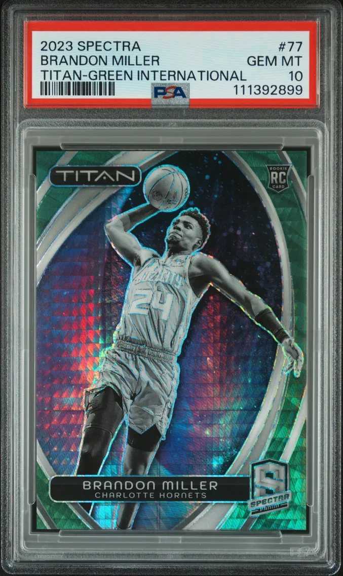 2023 #77 Brandon Miller PSA 10 Panini Spectra Titan