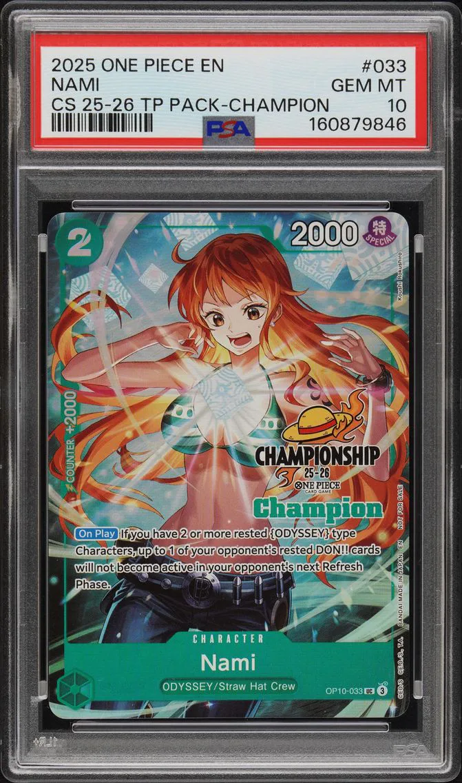 2025 #033 Nami PSA 10 One Piece Championship 25-26 Top Player Pack