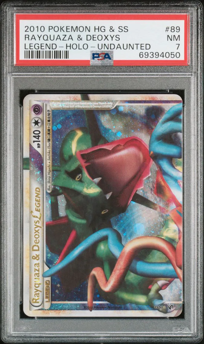2010 #89 Rayquaza & Deoxys Legend-Holo PSA 7 Heartgold & Soulsilver Undaunted Pokemon