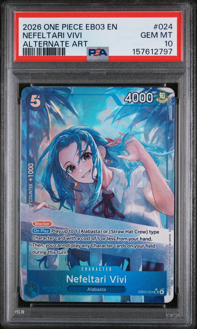 2026 #024 Nefeltari Vivi PSA 10 One Piece EB03-Extra Booster -One Piece Heroines Edition-