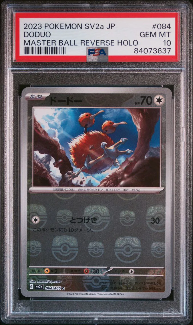 2023 #084 Doduo Master Ball Reverse Holo PSA 10 Japanese Sv2a- 151 Pokemon